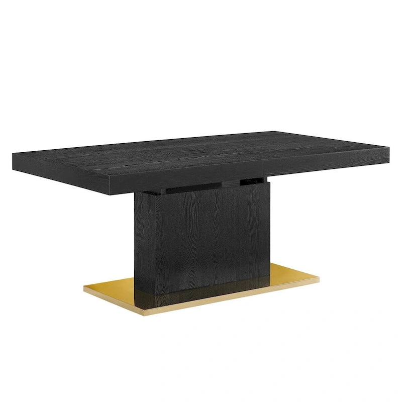 Table à manger extensible en or noir / or noyer / or blanc, 8 places
