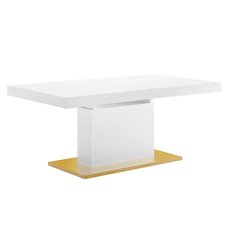 Table à manger extensible en or noir / or noyer / or blanc, 8 places