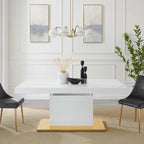 Table à manger extensible en or noir / or noyer / or blanc, 8 places