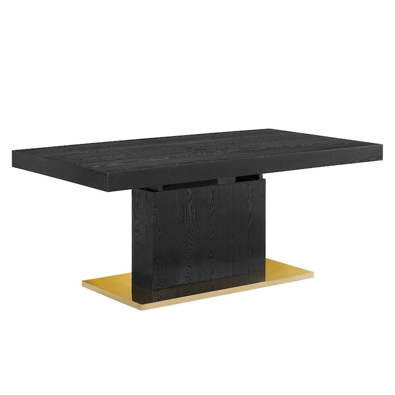 Table à manger extensible en or noir / or noyer / or blanc, 8 places