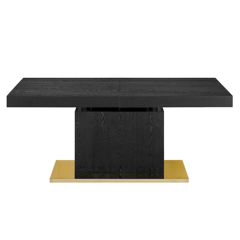 Table à manger extensible en or noir / or noyer / or blanc, 8 places