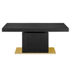Table à manger extensible en or noir / or noyer / or blanc, 8 places