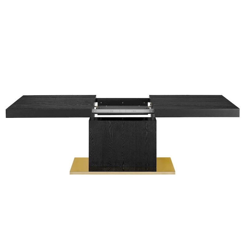 Table à manger extensible en or noir / or noyer / or blanc, 8 places