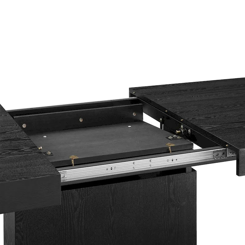 Table à manger extensible en or noir / or noyer / or blanc, 8 places