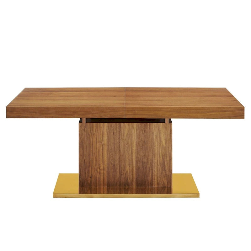 Table à manger extensible en or noir / or noyer / or blanc, 8 places
