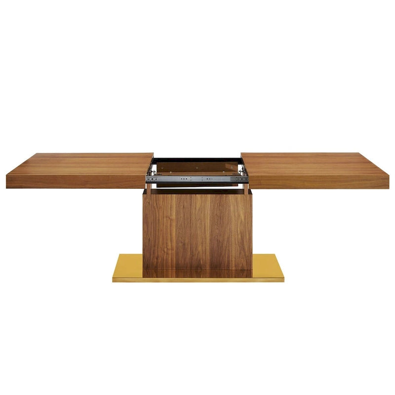 Table à manger extensible en or noir / or noyer / or blanc, 8 places