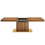 Table à manger extensible en or noir / or noyer / or blanc, 8 places