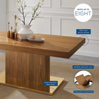Table à manger extensible en or noir / or noyer / or blanc, 8 places