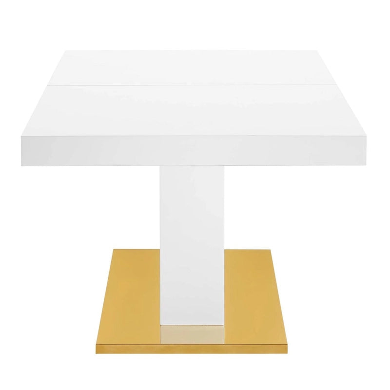 Table à manger extensible en or noir / or noyer / or blanc, 8 places