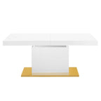 Table à manger extensible en or noir / or noyer / or blanc, 8 places