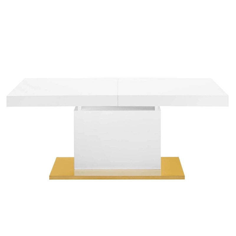 Table à manger extensible en or noir / or noyer / or blanc, 8 places