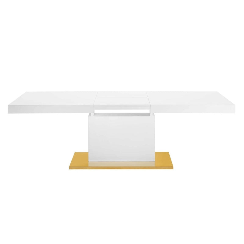 Table à manger extensible en or noir / or noyer / or blanc, 8 places