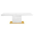 Table à manger extensible en or noir / or noyer / or blanc, 8 places
