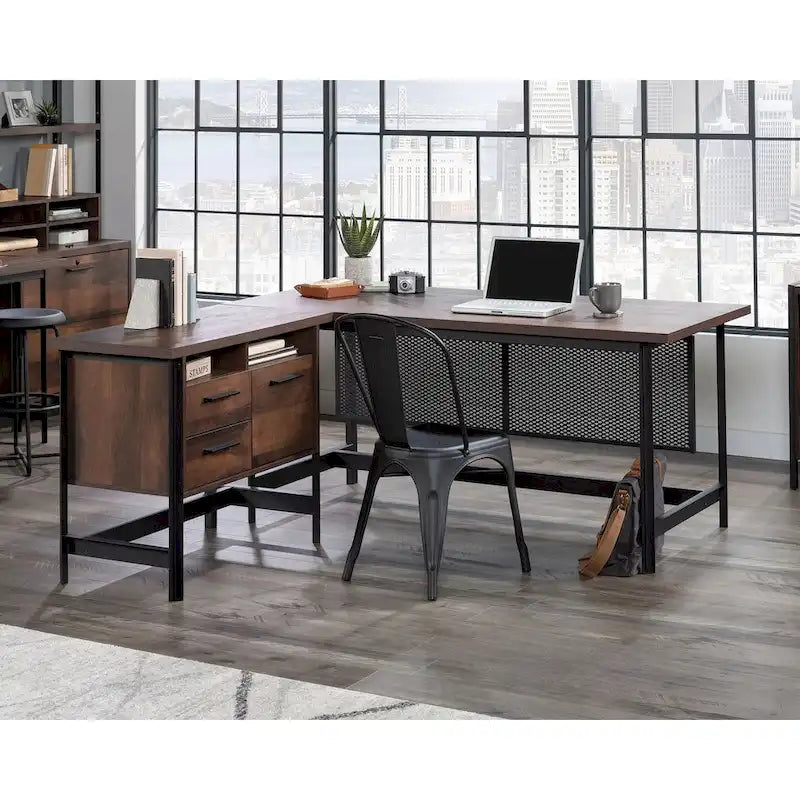 Bureau d'angle Jamocha Wood pour une personne