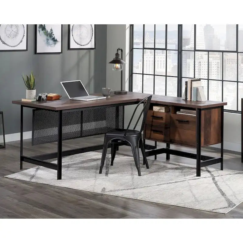 Bureau d'angle Jamocha Wood pour une personne