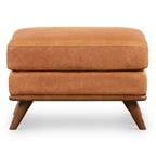 Pouf en cuir italien pleine fleur