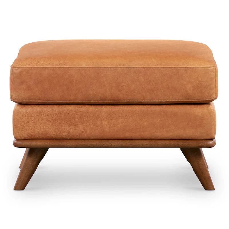 Pouf en cuir italien pleine fleur