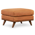 Pouf en cuir italien pleine fleur