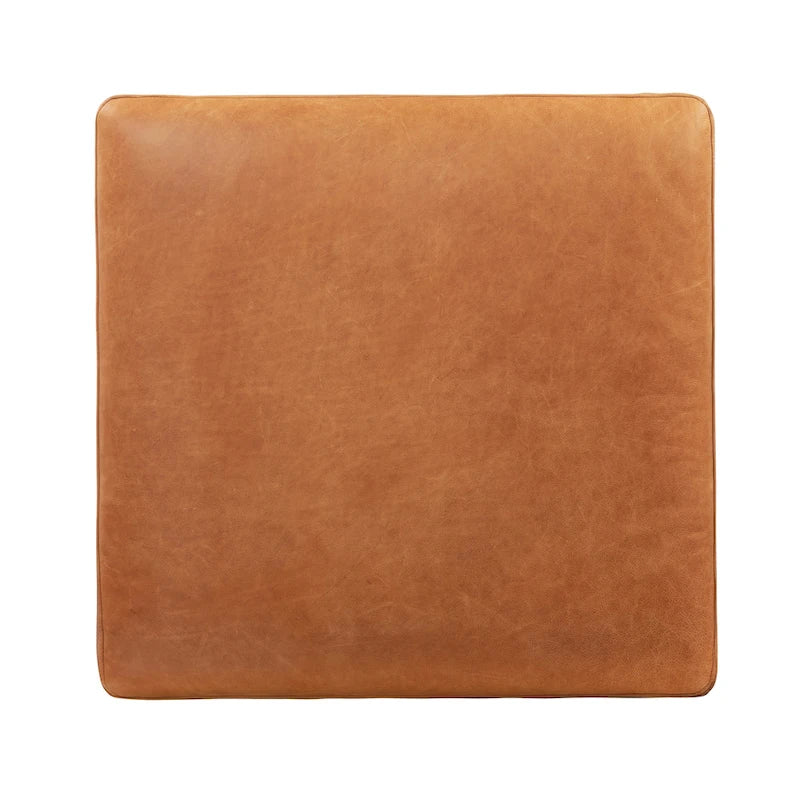 Pouf en cuir italien pleine fleur