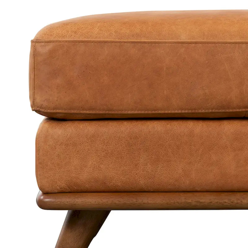 Pouf en cuir italien pleine fleur