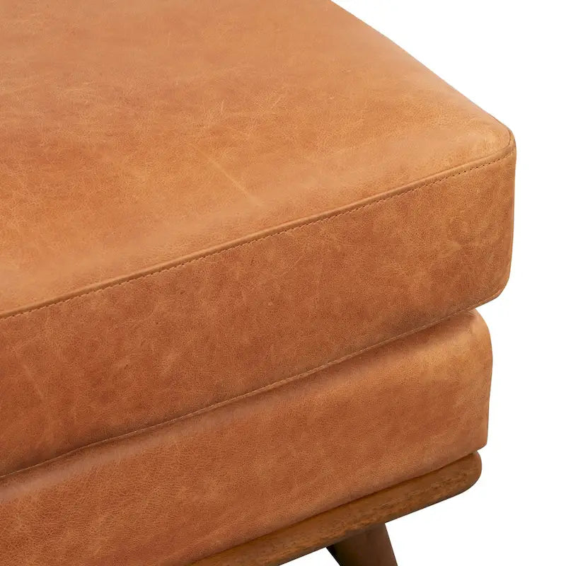 Pouf en cuir italien pleine fleur