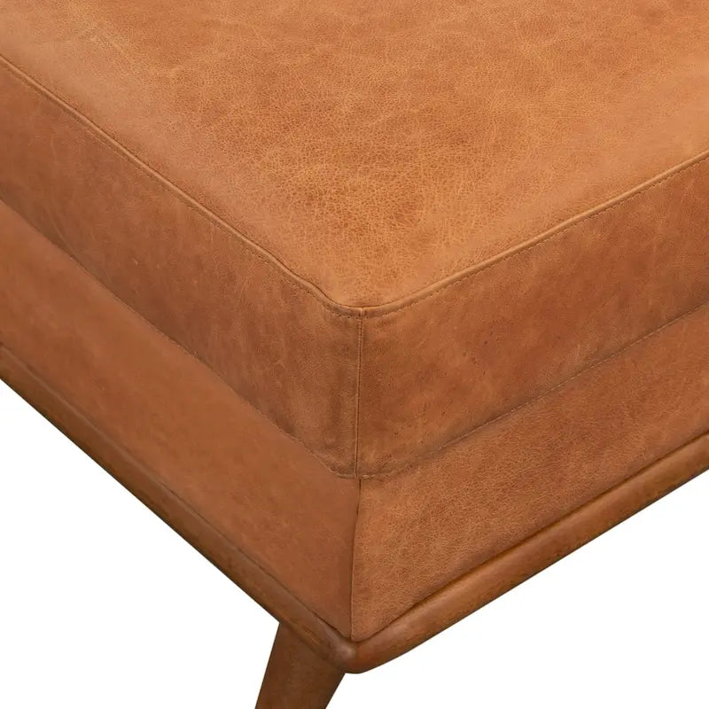 Pouf en cuir italien pleine fleur