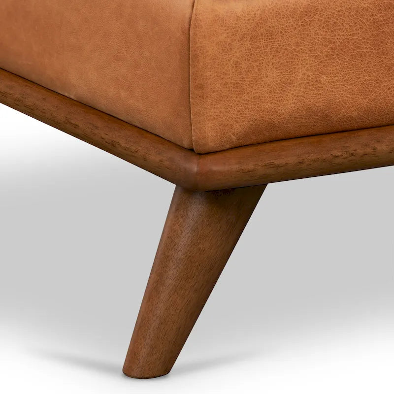 Pouf en cuir italien pleine fleur