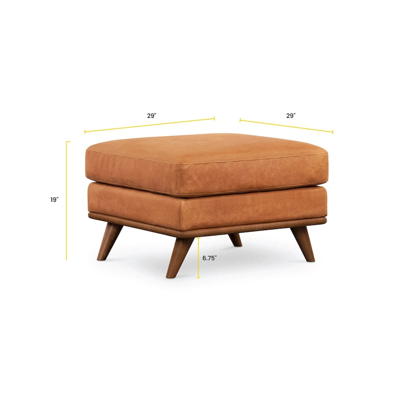 Pouf en cuir italien pleine fleur