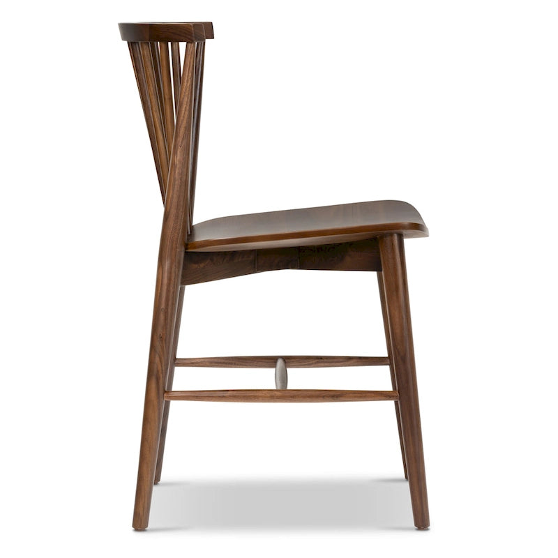 Chaise de salle à manger à barreaux en chêne / noyer / noir, 1 place
