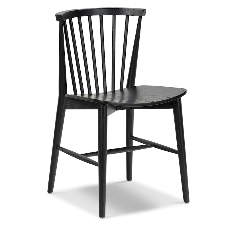 Chaise de salle à manger à barreaux en chêne / noyer / noir, 1 place