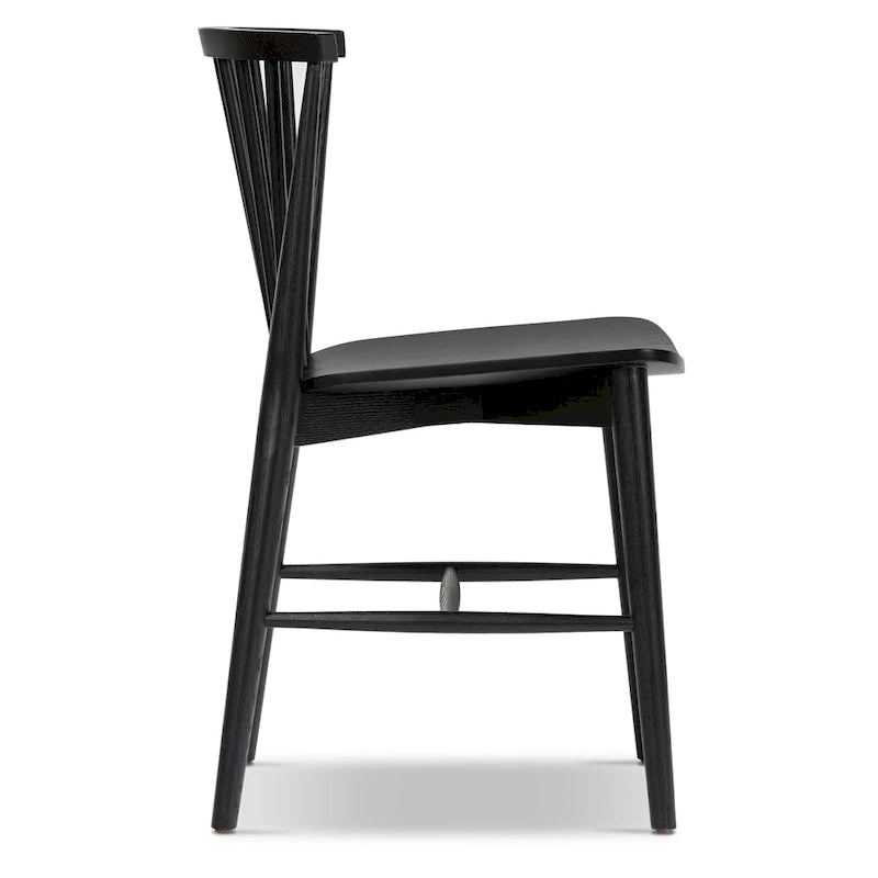Chaise de salle à manger à barreaux en chêne / noyer / noir, 1 place