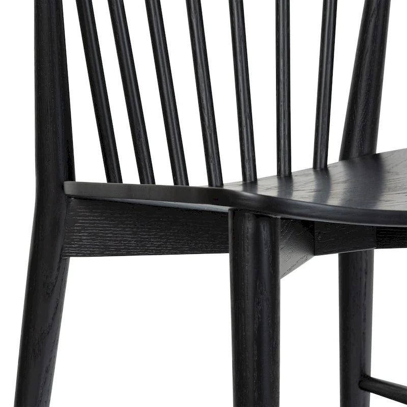 Chaise de salle à manger à barreaux en chêne / noyer / noir, 1 place