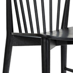 Chaise de salle à manger à barreaux en chêne / noyer / noir, 1 place
