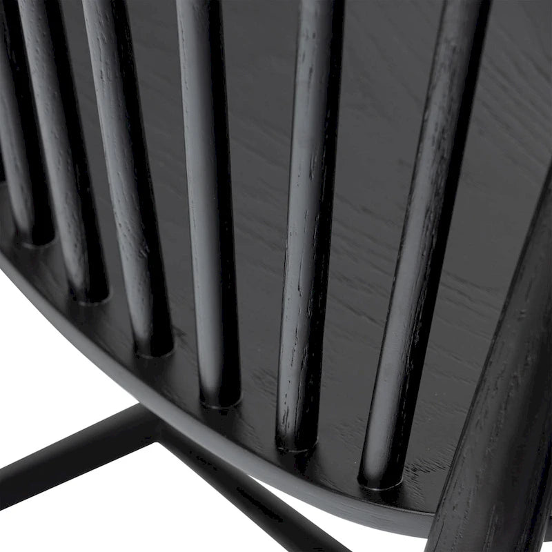 Chaise de salle à manger à barreaux en chêne / noyer / noir, 1 place