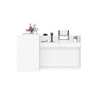 Bureau de réception en L, blanc, 1 personne