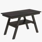 Ensemble de salle à manger 6 pièces à hauteur de comptoir avec étagère de rangement, banc et 4 chaises, expresso et beige