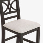 Ensemble de salle à manger 6 pièces à hauteur de comptoir avec étagère de rangement, banc et 4 chaises, expresso et beige