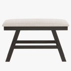 Ensemble de salle à manger 6 pièces à hauteur de comptoir avec étagère de rangement, banc et 4 chaises, expresso et beige